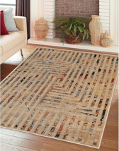 Indoor Area Rug or Runner, Patchwork Rustic Leaves Floor Decor, Soft Plush Rugs - £219.88 GBP
