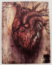 Human Heart on Distressed Looking Paper Background Thin Sticker Decal Awesome - £2.04 GBP