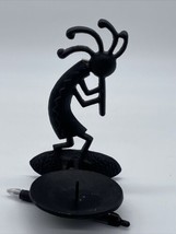 KOKOPELLI Flute Player Wrought Iron Wall Sconce Candle Holder Black Metal Decor - £11.94 GBP