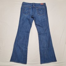 32R AG Adriano Goldschmied &#39;The Club&#39; Medium Blue Denim Flared Jeans 32x33.5 - £43.71 GBP