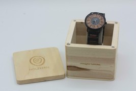 Holzkern "Sunspot" Wood & Stainless Steel 40mm Watch - Walnut/Black - [Sundance] - £142.00 GBP