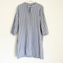 Everlane Coastal Relax Blue White Striped Midi Shirt Dress Cotton 12 *Read - $39.99