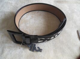 Ann Taylor Black &amp; White Animal Print Leather Wide Belt Size M - $49.50