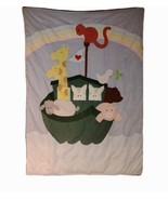 Noah&#39;s Ark applique Baby Toddler Quit Unisex Rainbow Animals  - $35.24 CAD
