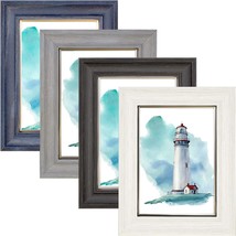 5x7 Picture Frame 4 Pack Assorted Colors Rustic 5x7 Photo Frames with High Defin - £40.50 GBP