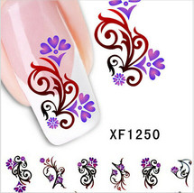 Nail Art Water Transfer Sticker Decal Stickers Pretty Flower XF1250 - £2.40 GBP