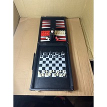 Travel Backgammon, Chess Vintage Faux Leather retro Attache Case 14&quot; by 10.5&quot; in - $11.87