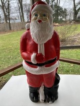 Vintage 22” Blow Mold Santa with Blue Eyes Union Products USA No Light - £30.47 GBP
