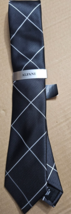 ALFANI Men&#39;s Tie Murray Grid Black 001 NWT MSRP $55.00 - $14.80