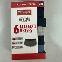 Wrangler Five Star Premium 6 Pack Stretch Briefs 2XL Ultra Soft Cotton C... - $24.15