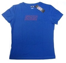 New York Giants NFL Blue Shirt Women's Fashion Top Red Sequin Logo Medium M - $16.99
