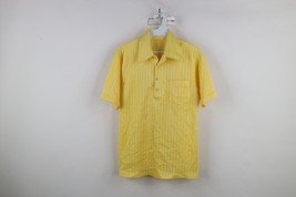 Vintage 60s 70s Streetwear Mens Small Sheer Striped Knit Collared Polo S... - $59.35