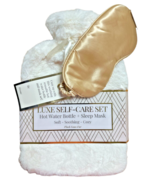 Luxe Self-Care Set Hot Water Bottle + Sleep Mask - Soft Soothing Cozy Pl... - $33.94 CAD