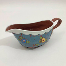 Mary Engelbreit Blue with Brown Interior Gravy Boat 10x4.5x3.5 inches - £15.25 GBP