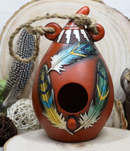 Southwestern Indian Trinity Dreamcatcher Feathers Hanging Birdhouse Bird... - £24.69 GBP