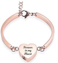 Forever In My Heart ~ Rose Gold Heart Bracelet Urn - £23.94 GBP