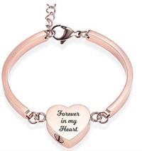 Forever In My Heart ~ Rose Gold Heart Bracelet Urn - £22.36 GBP