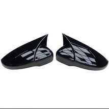 2pcs Car Rear View Mirrors Cover Protector For Golf 6 MK6 R VI 2009-2013 Black 5 - £88.31 GBP