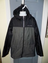 Columbia Sportswear Rain-Zilla Fleece Lined Gray/Black Hooded Jacket Size M EUC - £19.85 GBP