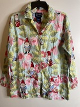 Nick &amp; Nora Women Gnome Floral Long Sleeve Collar Button Pockets Sleep S... - £15.78 GBP