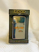 1984 Vtg Slim Zippo Lighter in Case Silvertone Asplundh Smoking Camping Fire - £95.76 GBP