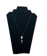 Moonstone Wire wrapped Pendant On Black Leather Cord - $24.75