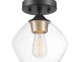 Harrow Light Semi-Flush Mount, Matte Black With Clear Glass Shade, 9.1, ... - $56.99