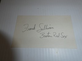 Vintage 1950s MLB Baseball Player Frank Sullivan Red Sox Signed 3x5 Inde... - $18.81