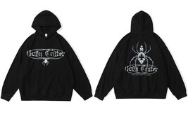 Mens Hoodie Streetwear Sweatshirt Y2K Hip Hop Spider Print Hooded 2022 Harajuku  - £156.36 GBP