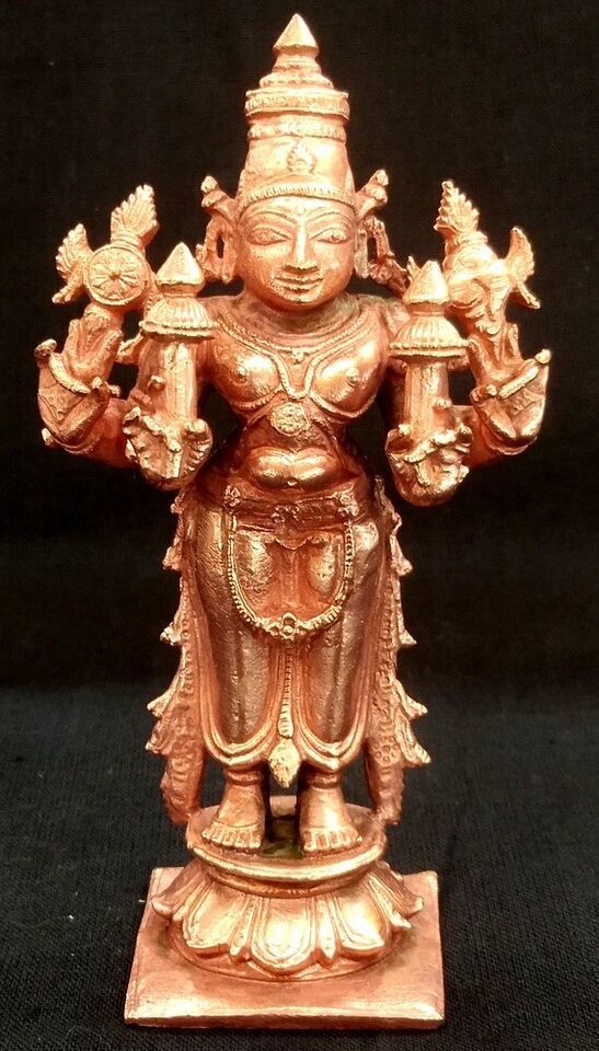 Lord Surya Narayana In Pure Solid Copper - $84.15