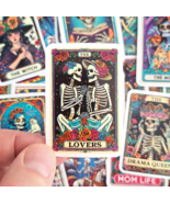 50 PCS Skeleton Tarot Cards Sticker Pack, Funny Sarcastic Skeleton Stick... - $10.50