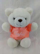 Fiesta White Bear Plush 9 Inch Orange Opryland Shirt Stuffed Animal Toy - £10.34 GBP