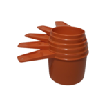 5 Vintage Tupperware Orange 1/4 1/3 2/3 3/4 1 Cup Measuring Nesting Repl... - $17.46