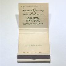 Grafton State Bank Banking Wisconsin Advertising Matchbook Cover Matchbox - £3.86 GBP