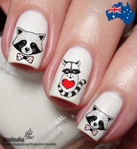 Cute Raccoon Nail Art Decal Sticker Water Transfer Slider - Pet Lovers Theme - £3.66 GBP