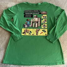 Minecraft Boys Green Iron Golem Zombie Long Sleeve Shirt XL 16-18 - $12.25
