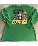Minecraft Boys Green Iron Golem Zombie Long Sleeve Shirt XL 16-18 - $232.74 MXN
