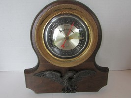 Vintage Verichron Barometer Wooden Wall Mount Weather Eagle 8.5&quot;h - $236.08 MXN
