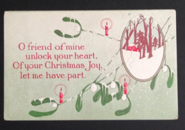 O Friend of Mine Christmas Joy Winter Scene View Embossed Postcard UNP c1910s - £6.00 GBP