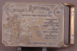 Vtg Sears Roebuck Co Solid Brass Belt Buckle-Catalogue No 104-Chicago Il... - $14.99