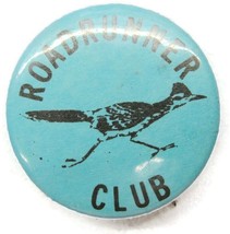 Vintage Road Runner Club Button Pin Blue &amp; Black  - £10.24 GBP