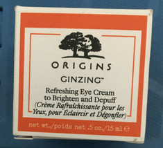 ORIGINS GINZING Refreshing Eye Cream to Brighten &amp; Depuff .5 oz/15 ml. B... - £19.02 GBP