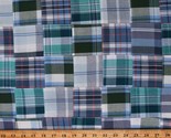 Cotton Stitched Patchwork Blue Green Teal White 44&quot; Fabric by the Yard D... - £12.55 GBP