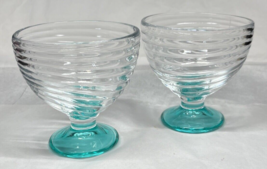 Anchor Hocking Manhattan Park Depression Glass Dessert Bowl Set of 2 Blue - $15.00