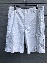 Levi Shorts Mens 40 Gray Cargo Khaki Pockets White Tab Heavy Utility Pockets - £16.89 GBP