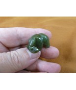 (Y-BEA-507) little green Canadian Jade Bear with fish gemstone FIGURINE ... - £13.73 GBP