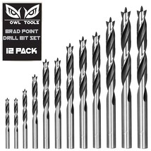 Brad Point Wood Drill Bit Set (12 Pack With Storage Case) Carpenters Quality - D - £27.23 GBP