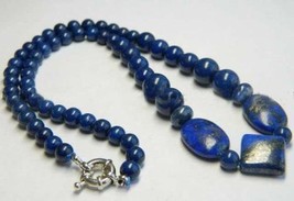 2014 new fashion free shipping Real Natural Blue Egyptian Lapis Lazuli Beads Nec - £18.72 GBP