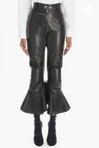 Alaia Leather Cropped Motocross Biker Motorcycle Ruffled Runway Pants SS... - £5,427.14 GBP