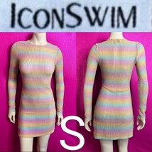 Icon Swim Metallic Rainbow Knit Pool Cover Up Dress~Size S - £23.08 GBP
